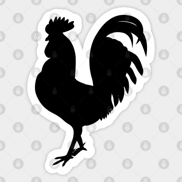 Chicken Rooster Silhouette Sticker by KC Happy Shop